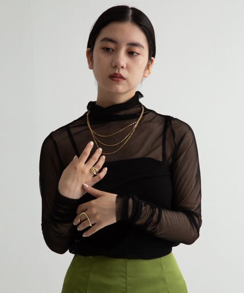 Uenui(ウニュイ)の「seethrough tops(Tシャツ/カットソー・レディース・ホワイト/イエロー/ブラック・FREE)」の15枚目の写真