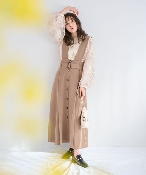 mysty woman（ミスティウーマン）の「フローラル刺繍ロングスリーブブラウス　105080（シャツ/ブラウス・レディース・モカ/ブルー系その他/アイボリー/ピンクベージュ・FREE）」の2枚目の写真