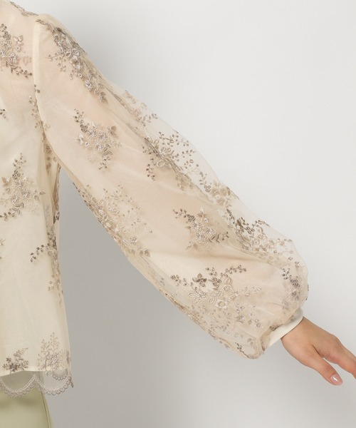 mysty woman（ミスティウーマン）の「フローラル刺繍ロングスリーブブラウス　105080（シャツ/ブラウス・レディース・モカ/ブルー系その他/アイボリー/ピンクベージュ・FREE）」の11枚目の写真