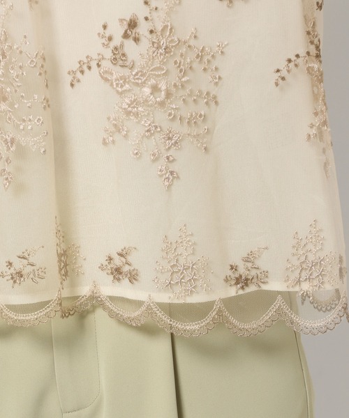 mysty woman（ミスティウーマン）の「フローラル刺繍ロングスリーブブラウス　105080（シャツ/ブラウス・レディース・モカ/ブルー系その他/アイボリー/ピンクベージュ・FREE）」の12枚目の写真