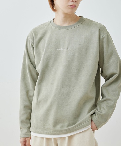  j.n.r.d（ジェー・エヌ・アール・ディー）の「j.n.r.d/スウェードワンポイントレイヤードプルオーバー（Tシャツ/カットソー・メンズ・サックスブルー/キナリ/ライトグリーン・L/LL/M）」の2枚目の写真