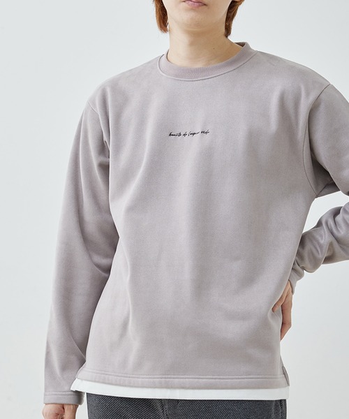  j.n.r.d（ジェー・エヌ・アール・ディー）の「j.n.r.d/スウェードワンポイントレイヤードプルオーバー（Tシャツ/カットソー・メンズ・サックスブルー/キナリ/ライトグリーン・L/LL/M）」の5枚目の写真