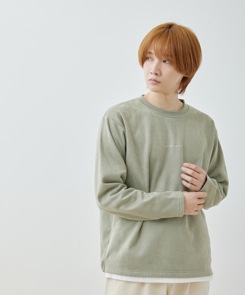  j.n.r.d（ジェー・エヌ・アール・ディー）の「j.n.r.d/スウェードワンポイントレイヤードプルオーバー（Tシャツ/カットソー・メンズ・サックスブルー/キナリ/ライトグリーン・L/LL/M）」の6枚目の写真