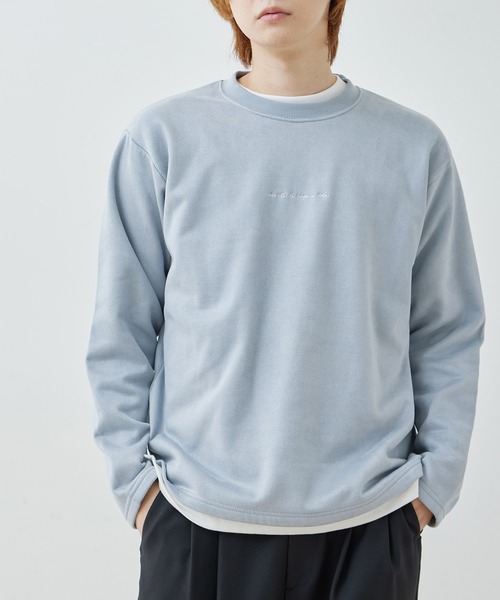  j.n.r.d（ジェー・エヌ・アール・ディー）の「j.n.r.d/スウェードワンポイントレイヤードプルオーバー（Tシャツ/カットソー・メンズ・サックスブルー/キナリ/ライトグリーン・L/LL/M）」の7枚目の写真