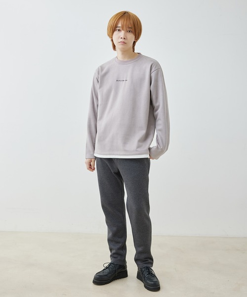  j.n.r.d（ジェー・エヌ・アール・ディー）の「j.n.r.d/スウェードワンポイントレイヤードプルオーバー（Tシャツ/カットソー・メンズ・サックスブルー/キナリ/ライトグリーン・L/LL/M）」の8枚目の写真