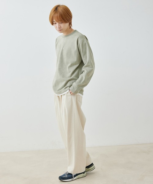  j.n.r.d（ジェー・エヌ・アール・ディー）の「j.n.r.d/スウェードワンポイントレイヤードプルオーバー（Tシャツ/カットソー・メンズ・サックスブルー/キナリ/ライトグリーン・L/LL/M）」の9枚目の写真