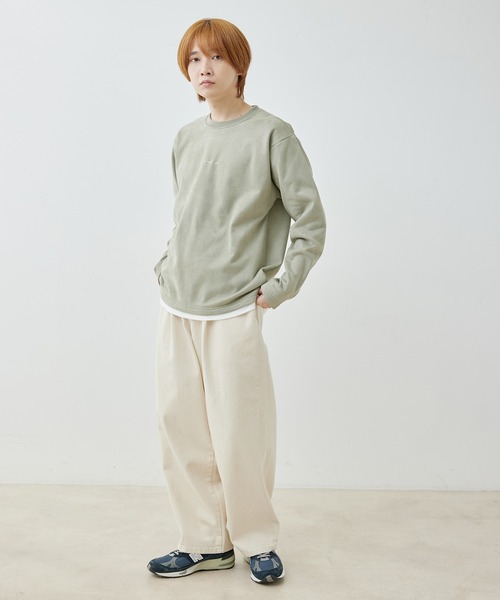  j.n.r.d（ジェー・エヌ・アール・ディー）の「j.n.r.d/スウェードワンポイントレイヤードプルオーバー（Tシャツ/カットソー・メンズ・サックスブルー/キナリ/ライトグリーン・L/LL/M）」の10枚目の写真