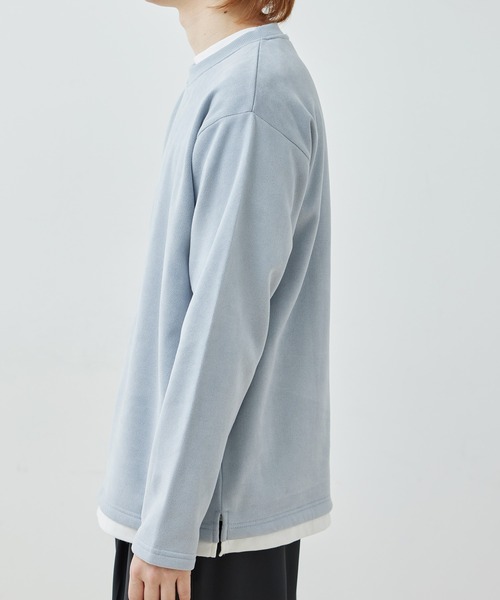  j.n.r.d（ジェー・エヌ・アール・ディー）の「j.n.r.d/スウェードワンポイントレイヤードプルオーバー（Tシャツ/カットソー・メンズ・サックスブルー/キナリ/ライトグリーン・L/LL/M）」の13枚目の写真