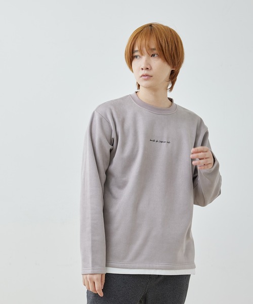  j.n.r.d（ジェー・エヌ・アール・ディー）の「j.n.r.d/スウェードワンポイントレイヤードプルオーバー（Tシャツ/カットソー・メンズ・サックスブルー/キナリ/ライトグリーン・L/LL/M）」の20枚目の写真