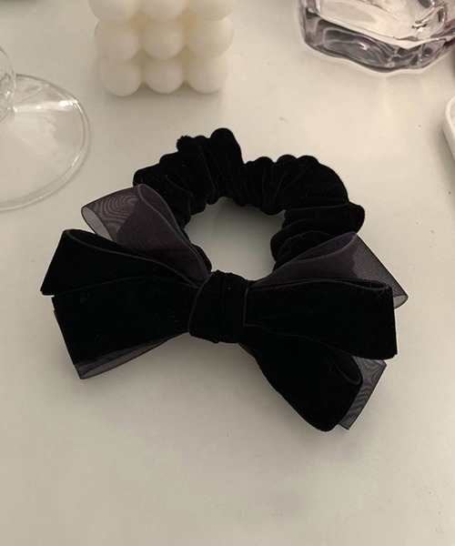 DiamondHearts（ダイヤモンドハーツ）の「ダブルリボンシュシュ（シュシュ・レディース・ブラック・FREE）」の4枚目の写真