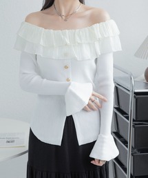 【希少】⭐︎d.i.a⭐︎オフショルダー レース 長袖トップス ホワイト 取り寄せ品】レースストラピー オフショルダー チョーカー風