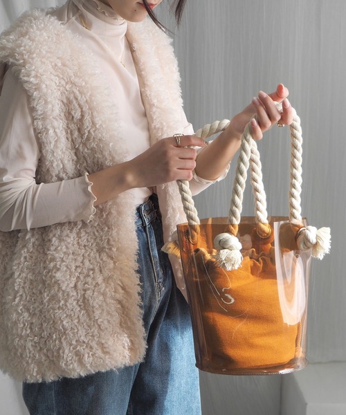 minia(ミニア)の「ロープクリアバケツバッグ(ハンドバッグ・レディース・ブラウン/グレー/クリア・FREE)」の19枚目の写真