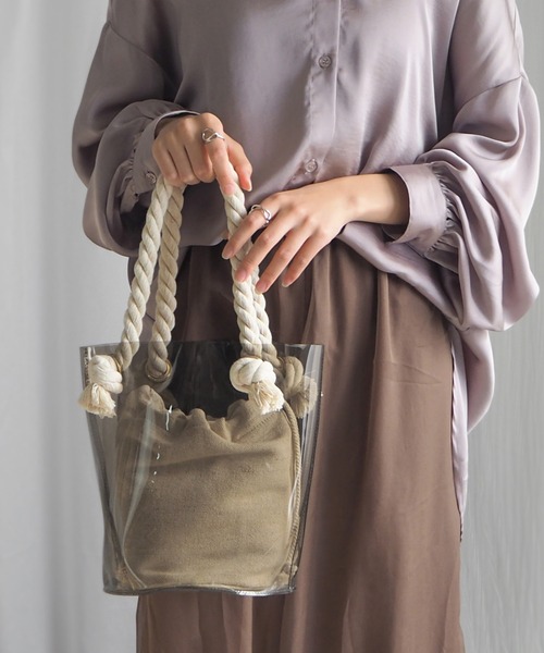 minia(ミニア)の「ロープクリアバケツバッグ(ハンドバッグ・レディース・ブラウン/グレー/クリア・FREE)」の20枚目の写真