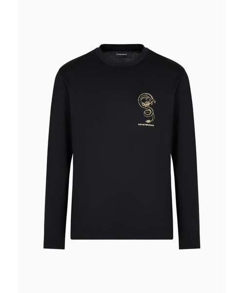 EMPORIO ARMANI（エンポリオアルマーニ）の「【エンポリオ アルマーニ】ASV 春節 トップス リヨセル混紡ジャージー ドラゴン刺繍（Tシャツ/カットソー・メンズ・ブラック・LARGE/MEDIUM/SMALL/X-LARGE/X-SMALL）」の5枚目の写真