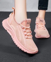 ウォーキングシューズ」に該当するレディースのスニーカー（ピンク