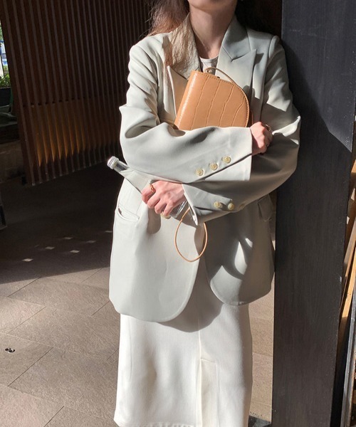 Achic（アシック）の「ルーズスタイルテーラードジャケット（テーラードジャケット・レディース・グリーン/ブラウン・M）」の12枚目の写真