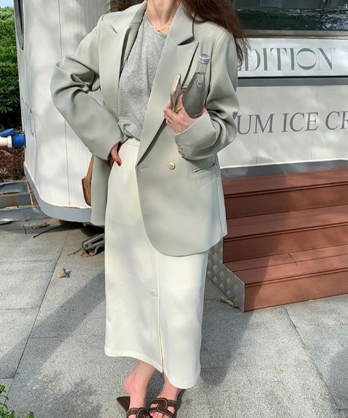 Achic（アシック）の「ルーズスタイルテーラードジャケット（テーラードジャケット・レディース・グリーン/ブラウン・M）」の17枚目の写真