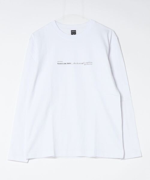 TRAP/U (トラップユー)の「コットン天竺 / メッセージロゴ プリント クルーネック ロンTee(長袖)(Tシャツ/カットソー・メンズ・ホワイト/ブラック/ライトブルー・M/L)」の1枚目の写真