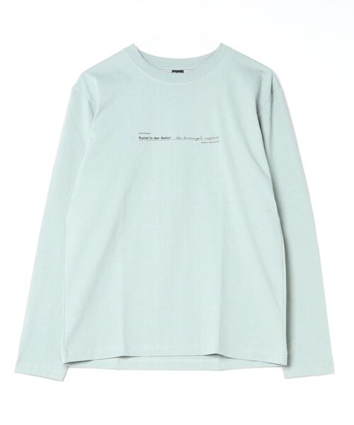 TRAP/U (トラップユー)の「コットン天竺 / メッセージロゴ プリント クルーネック ロンTee(長袖)(Tシャツ/カットソー・メンズ・ホワイト/ブラック/ライトブルー・M/L)」の2枚目の写真