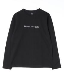 コットン天竺 / メッセージロゴ プリント クルーネック ロンTee（長袖）