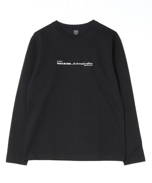 TRAP/U (トラップユー)の「コットン天竺 / メッセージロゴ プリント クルーネック ロンTee(長袖)(Tシャツ/カットソー・メンズ・ホワイト/ブラック/ライトブルー・M/L)」の3枚目の写真