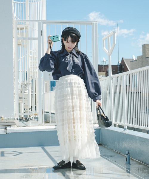 kutir(クティール)の「【クティールとレトロ】スカーフ付きブラウス(シャツ/ブラウス・レディース・アイボリー/ブラック/ブルー/ネイビー・FREE)」の15枚目の写真