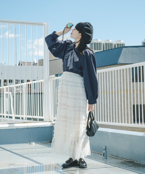 kutir(クティール)の「【クティールとレトロ】スカーフ付きブラウス(シャツ/ブラウス・レディース・アイボリー/ブラック/ブルー/ネイビー・FREE)」の16枚目の写真