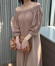 solleim | オフショルリネンAラインボリュームワンピース(ワンピース)