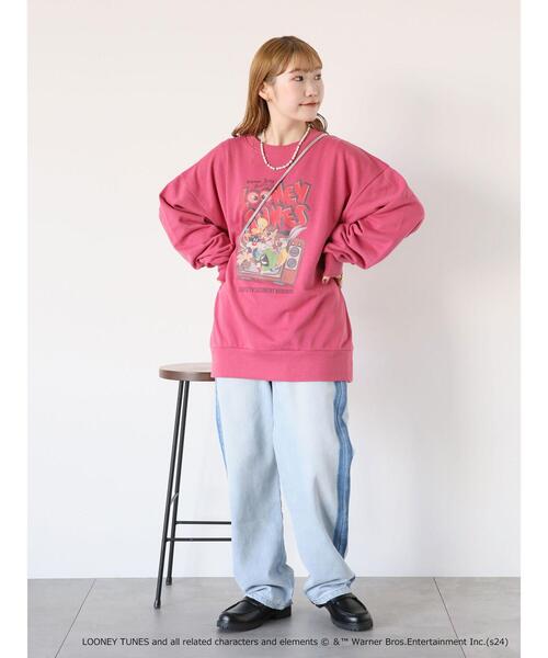 ehka sopo(エヘカソポ)の「【WarnerBros.】プリントスウェット(Tシャツ/カットソー・レディース・グリーン/ピンク/サックスブルー/ブラック/オフホワイト・F)」の6枚目の写真