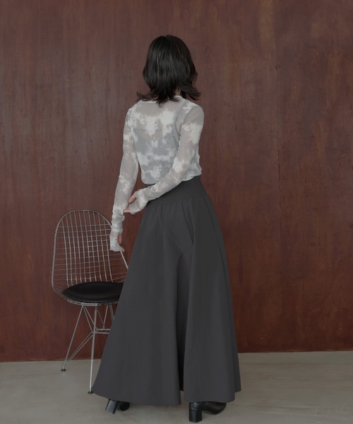 hellam(へラム)の「ギャザーフレアZIPスカート(スカート・レディース・ブラック/チャコール/ホワイト・FREE)」の13枚目の写真