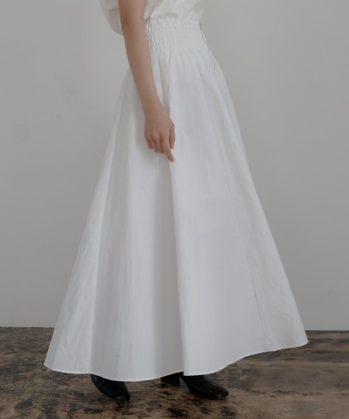 hellam(へラム)の「ギャザーフレアZIPスカート(スカート・レディース・ブラック/チャコール/ホワイト・FREE)」の16枚目の写真