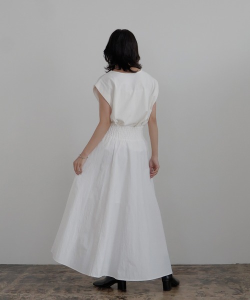 hellam(へラム)の「ギャザーフレアZIPスカート(スカート・レディース・ブラック/チャコール/ホワイト・FREE)」の17枚目の写真