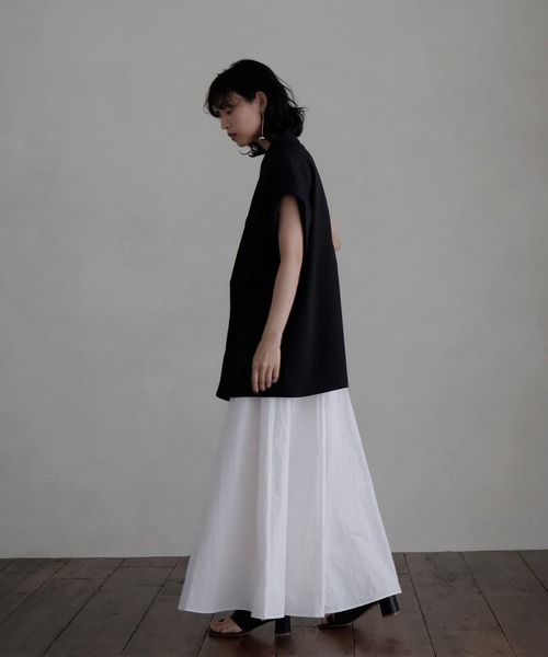 hellam(へラム)の「ギャザーフレアZIPスカート(スカート・レディース・ブラック/チャコール/ホワイト・FREE)」の20枚目の写真