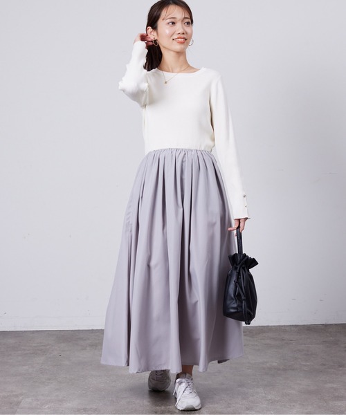 専用⭐︎JACADI & Bonpoint ワンピース 2点セット セール】ニット×布帛ドッキングワンピース（ワンピース）｜Chez