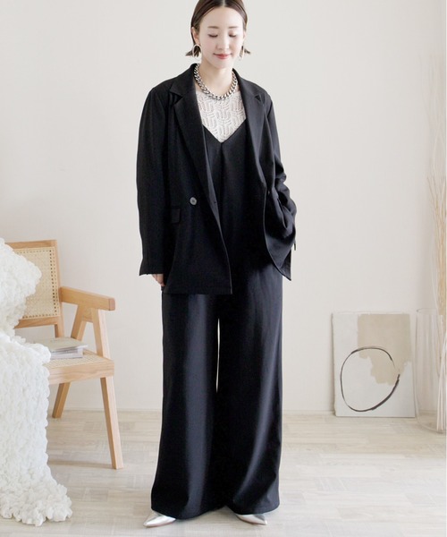 ECRIRE（エクリール）の「【ECRIRE by 陽】バックリボンサロペット【セットアップ対応】（ワンピース・レディース・ブラック/グレー/ベージュ・M）」の8枚目の写真