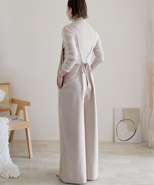 ECRIRE（エクリール）の「【ECRIRE by 陽】バックリボンサロペット【セットアップ対応】（ワンピース・レディース・ブラック/グレー/ベージュ・M）」の20枚目の写真