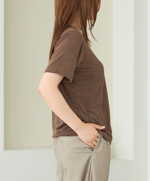 LAVEANGE（ラビアンジェ）の「シャイニーTシャツ（Tシャツ/カットソー・レディース・オレンジ/ブラウン/ブラック/グリーン・M/LL/3L/4L/5L）」の20枚目の写真