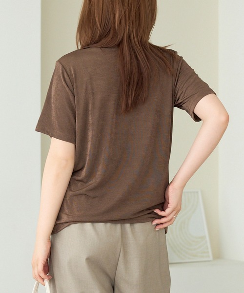 LAVEANGE（ラビアンジェ）の「シャイニーTシャツ（Tシャツ/カットソー・レディース・オレンジ/ブラウン/ブラック/グリーン・M/LL/3L/4L/5L）」の21枚目の写真