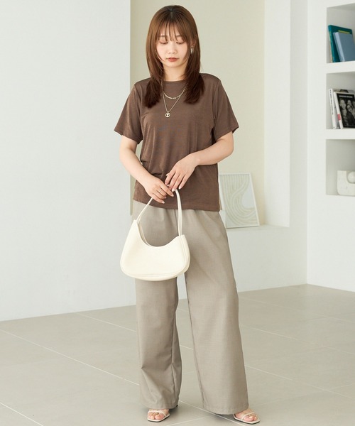 LAVEANGE（ラビアンジェ）の「シャイニーTシャツ（Tシャツ/カットソー・レディース・オレンジ/ブラウン/ブラック/グリーン・M/LL/3L/4L/5L）」の22枚目の写真