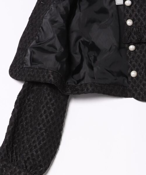 Ank Rouge（アンクルージュ）の「ふくれジャガードハートジャケット（その他アウター・レディース・ブラック/ホワイト・M）」の4枚目の写真