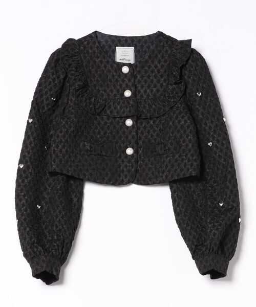 Ank Rouge（アンクルージュ）の「ふくれジャガードハートジャケット（その他アウター・レディース・ブラック/ホワイト・M）」の14枚目の写真