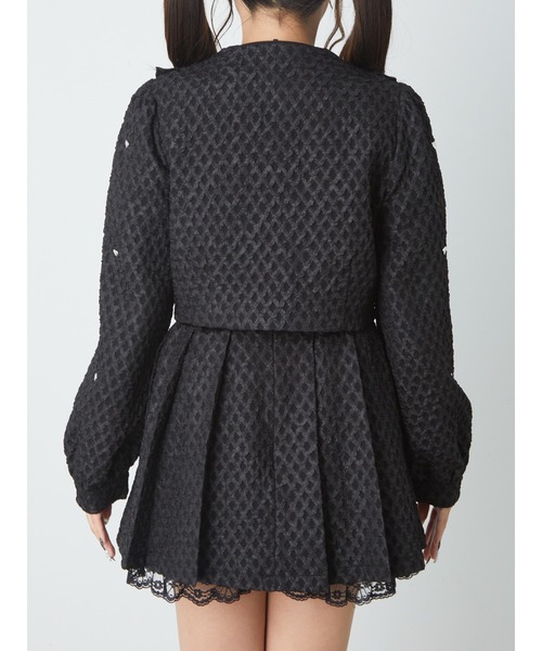 Ank Rouge（アンクルージュ）の「ふくれジャガードハートジャケット（その他アウター・レディース・ブラック/ホワイト・M）」の8枚目の写真