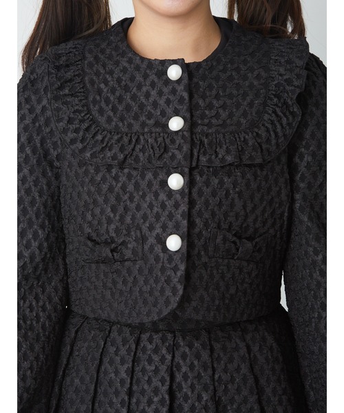 Ank Rouge（アンクルージュ）の「ふくれジャガードハートジャケット（その他アウター・レディース・ブラック/ホワイト・M）」の10枚目の写真