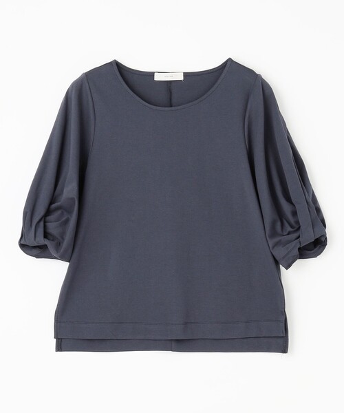 ANY(エニィ)の「シルケットスムース タックスリーブプルオーバー(Tシャツ/カットソー・レディース・ベージュ系/オールドローズ系/ブルー系/スモーキーグリーン系/アイボリー系/ネイビー系・2/3)」の7枚目の写真