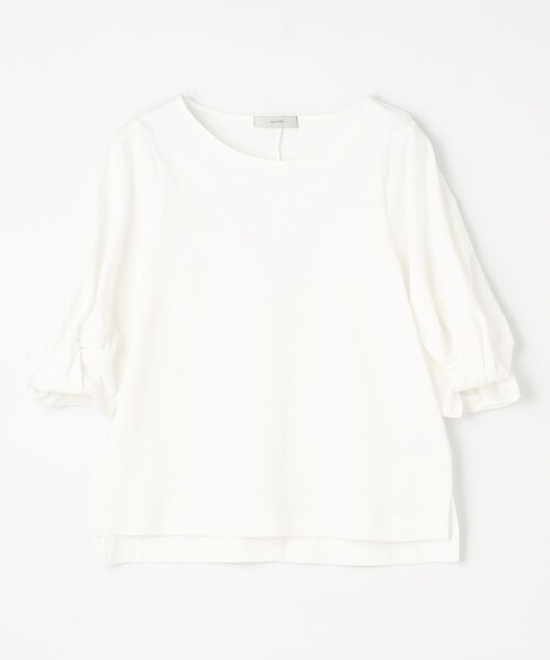 ANY(エニィ)の「シルケットスムース タックスリーブプルオーバー(Tシャツ/カットソー・レディース・ベージュ系/オールドローズ系/ブルー系/スモーキーグリーン系/アイボリー系/ネイビー系・2/3)」の9枚目の写真