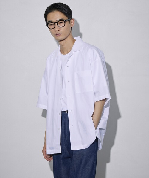 5525Gallery（ゴーゴーニーゴーギャラリー）の「SHIRT FIRSTHAND by 5525gallery/シャツファーストハンド バイ 5525ギャラリー SHFH OPEN COLLAR S/S SHIRTS / オープンカラーショートスリーブシャツ / 半袖シャツ（シャツ/ブラウス・メンズ・ホワイト/ブラック/サックスブルー・M/L）」の21枚目の写真