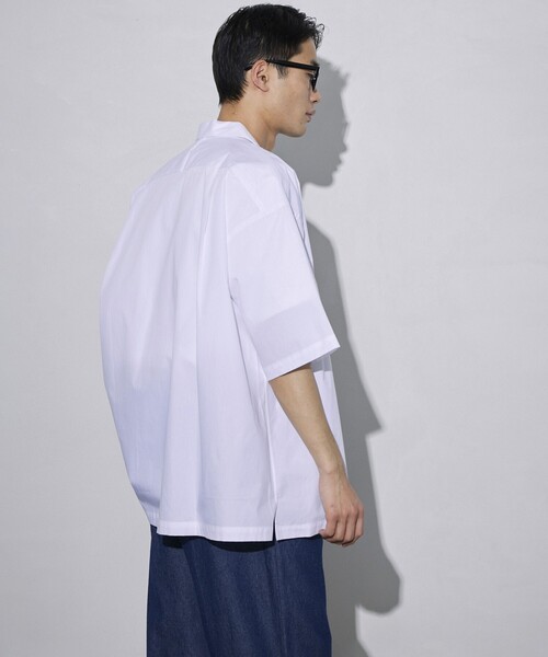 5525Gallery（ゴーゴーニーゴーギャラリー）の「SHIRT FIRSTHAND by 5525gallery/シャツファーストハンド バイ 5525ギャラリー SHFH OPEN COLLAR S/S SHIRTS / オープンカラーショートスリーブシャツ / 半袖シャツ（シャツ/ブラウス・メンズ・ホワイト/ブラック/サックスブルー・M/L）」の12枚目の写真