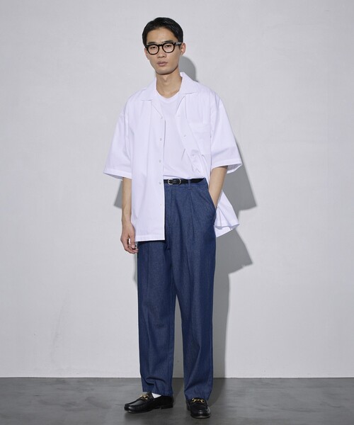 5525Gallery（ゴーゴーニーゴーギャラリー）の「SHIRT FIRSTHAND by 5525gallery/シャツファーストハンド バイ 5525ギャラリー SHFH OPEN COLLAR S/S SHIRTS / オープンカラーショートスリーブシャツ / 半袖シャツ（シャツ/ブラウス・メンズ・ホワイト/ブラック/サックスブルー・M/L）」の15枚目の写真