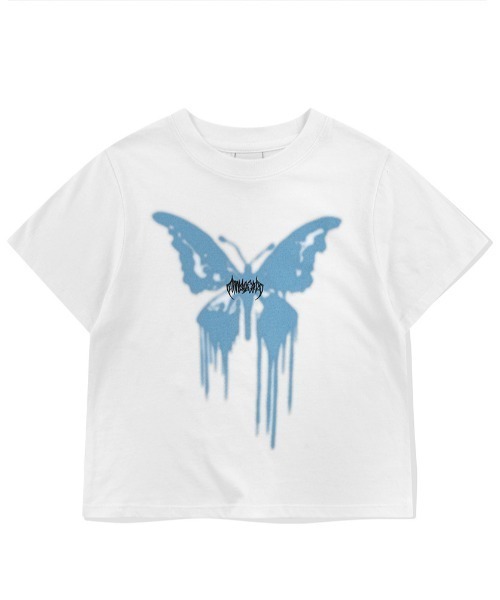 mahagrid/マハグリッド』 BUTTERFLY GOTH CROP TEE/蝶クロップ T