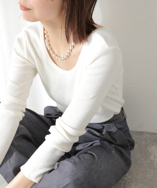 journal standard L'essage(ジャーナルスタンダードレサージュ)の「《追加3》カミーノテレコプルオーバー(Tシャツ/カットソー・レディース・グレー/ブラック系その他/ホワイト系その他・FREE)」の2枚目の写真